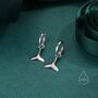 Sterling Silver Whale Tail Huggie Hoop Earrings, thumbnail 5 of 10