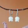 Elegant White Jade Lily Hoop Earrings, thumbnail 4 of 8