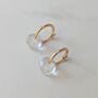 Clear Quartz Teardrop April Birthstone Earrings, Gold, thumbnail 3 of 6