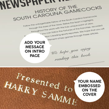 South Carolina Gamecocks Personalised College Football Newspaper History Book, 5 of 12