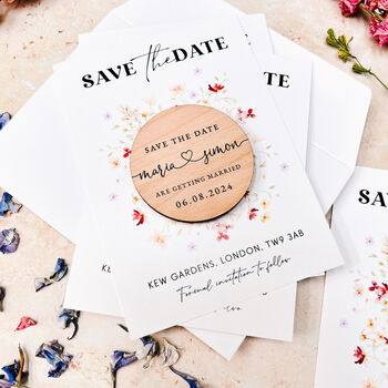 Wedding Save The Date Magnet Wildflower Cards, 3 of 11
