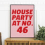 Personalised House Party Print, thumbnail 4 of 7