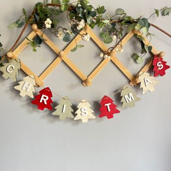 Christmas Tree Garland, Wooden Christmas Decoration, 2 of 7
