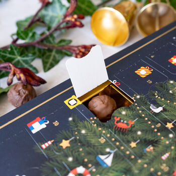 Christmas Truffle Advent Calendar Navy Christmas Tree, 3 of 3