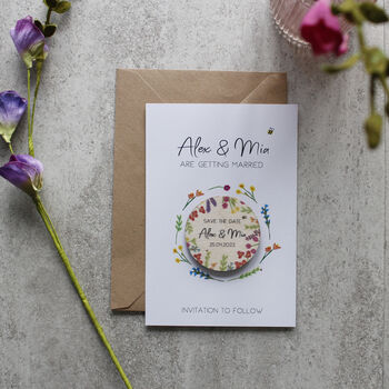 Wildflower Magnet Save The Date Card, 7 of 10