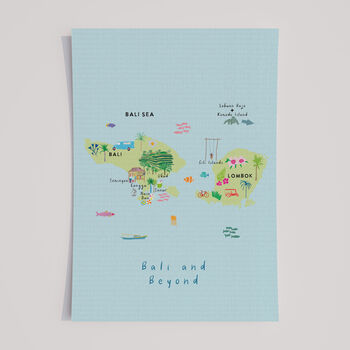 Illustrated Map Of Bali And Lombok Art Print, 3 of 6