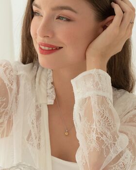 Citrine Solitaire Pendant Necklace In Sterling Silver And Gold, 6 of 11