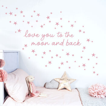 Love You To The Moon And Back Fabric Wall Sticker, 4 of 7