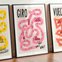Set Of Three Grand Tours Cycling Prints, Tour Giro Vuelta, Cyclist Gift, thumbnail 8 of 10