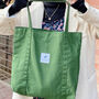 Back To School Book Bags, Green Canvas Tote Bag, thumbnail 2 of 6