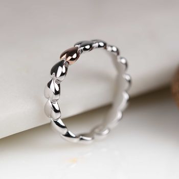 Solid Silver Interlocking Heart Ring, 2 of 4