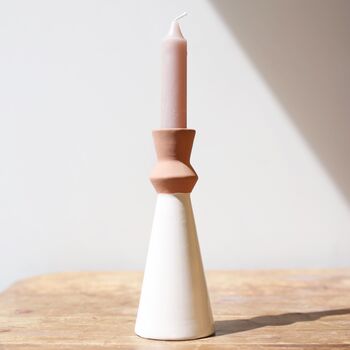 White And Terracotta Candlestick Holder, 8 of 11