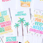 Happy Christmas Palm Trees Greeting Card, thumbnail 2 of 4