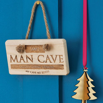 Personalised 'Man Cave' Wooden Sign, 2 of 4