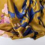 Autumn Leaves Print Scarf In Mustard Yellow, thumbnail 3 of 3