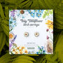 Inky Daisy Wildflower Wooden Stud Earrings, thumbnail 1 of 11