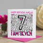 Personalised 7th Birthday Card, thumbnail 1 of 5