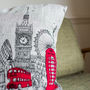 London Landmarks Printed Stitch Cushion Cover, thumbnail 4 of 4