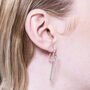 Lightning Bolt Gold Plated Silver Stud Hoop Earrings, thumbnail 3 of 5