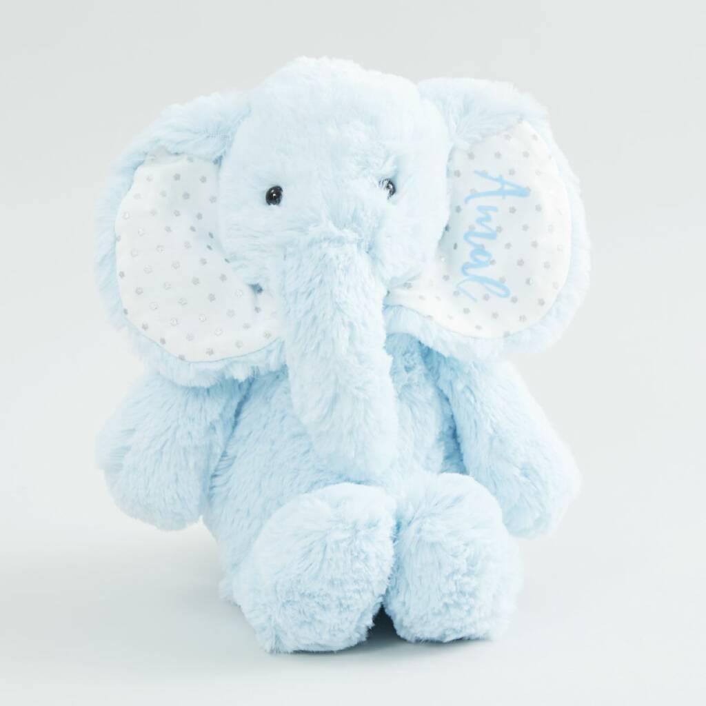 Personalised Blue Elephant Soft Toy By My 1st Years