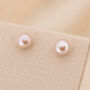 5mm Sterling Silver Pink Pearl Stud Earrings, thumbnail 1 of 9