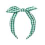 School Gingham Tie Headband Green, thumbnail 1 of 4