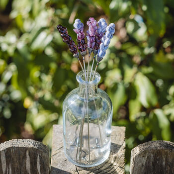 Glass Lavender Stems With Glass Bottle Vase, 7 of 10