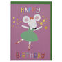 Dazzling Ballerina Mouse Children's Birthday Card, thumbnail 1 of 2