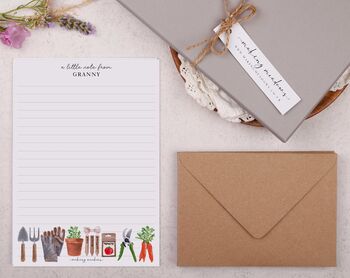 A5 Personalised Letter Writing Paper Vegetable Garden Design, 3 of 5