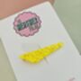 Neon Yellow Glitter Resin Hair Clip / Festival Fashion Barrette / Novelty Gift For Teenager, thumbnail 2 of 4
