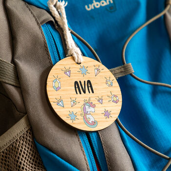 Personalised School Bag Tag Unicorn Sparkle, 3 of 3