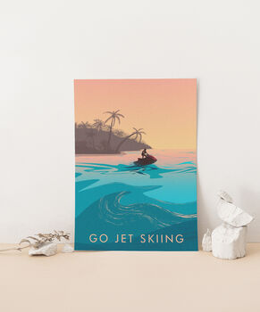 Go Jet Skiing Travel Poster Art Print, 3 of 8