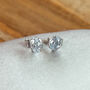 950 Platinum Diamond Or Moissanite Stud Earrings, thumbnail 3 of 6