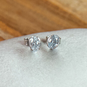 950 Platinum Diamond Or Moissanite Stud Earrings, 3 of 6