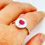 Baby's Breath Poppy Adjustable Ring Hand Made Round, thumbnail 2 of 8