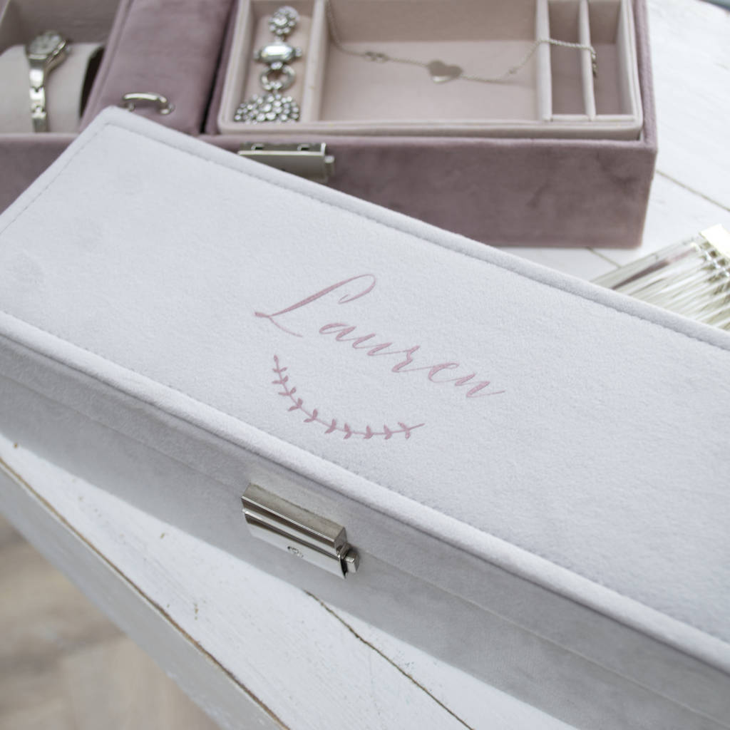 Personalised Velvet Rectangle Jewellery Box By Solesmith