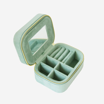 Velvet Jewellery Box With Crystal Initial Charm, 5 of 10