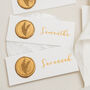 Gold Splendour Place Cards With Wax Seals, thumbnail 1 of 2