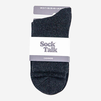 Pure Cashmere Luxury Ankle Socks Ethically Sourced Black, 2 of 4