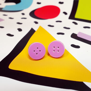 Sewing Button Stud Earrings, 3 of 4