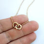 Non Tarnish Linked Rings Infinity Necklace, thumbnail 1 of 10