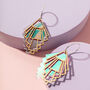 Golden Art Deco Fan Earrings, thumbnail 3 of 3