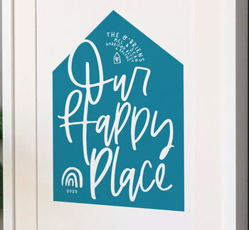 Personalised Our Happy Place New Home Family Print, 4 of 5