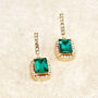 Emerald Green Gemstone Drop Earring, thumbnail 1 of 3