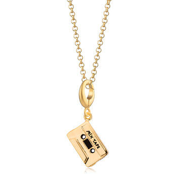 18ct Gold Cassette Tape Charm Necklace, 2 of 5