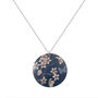 Jasmine Handmade Blue Floral Disc Pendant Necklace, thumbnail 1 of 2