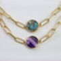 24 K Gold Plated Choker Necklace Healing Stone, thumbnail 3 of 4