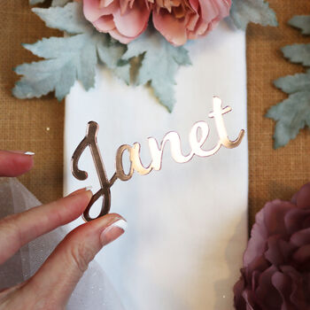 Rose Gold Acrylic Name Place Table Settings, 10 of 12