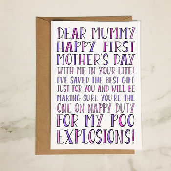 'Dear Mummy' Funny Baby's First Mother's Day Card, 3 of 3