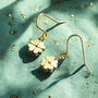 Gold Plated Four Leaf Clover Earrings, thumbnail 1 of 7